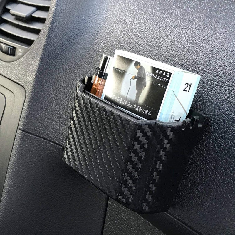Hypersonic Front Seat Car Organizer Universal Vehicle Dashboard Pocket Holder Plastic Black Cargo Storage Box Holds Phone Money Cards Keys Glasses Remote - Image 2